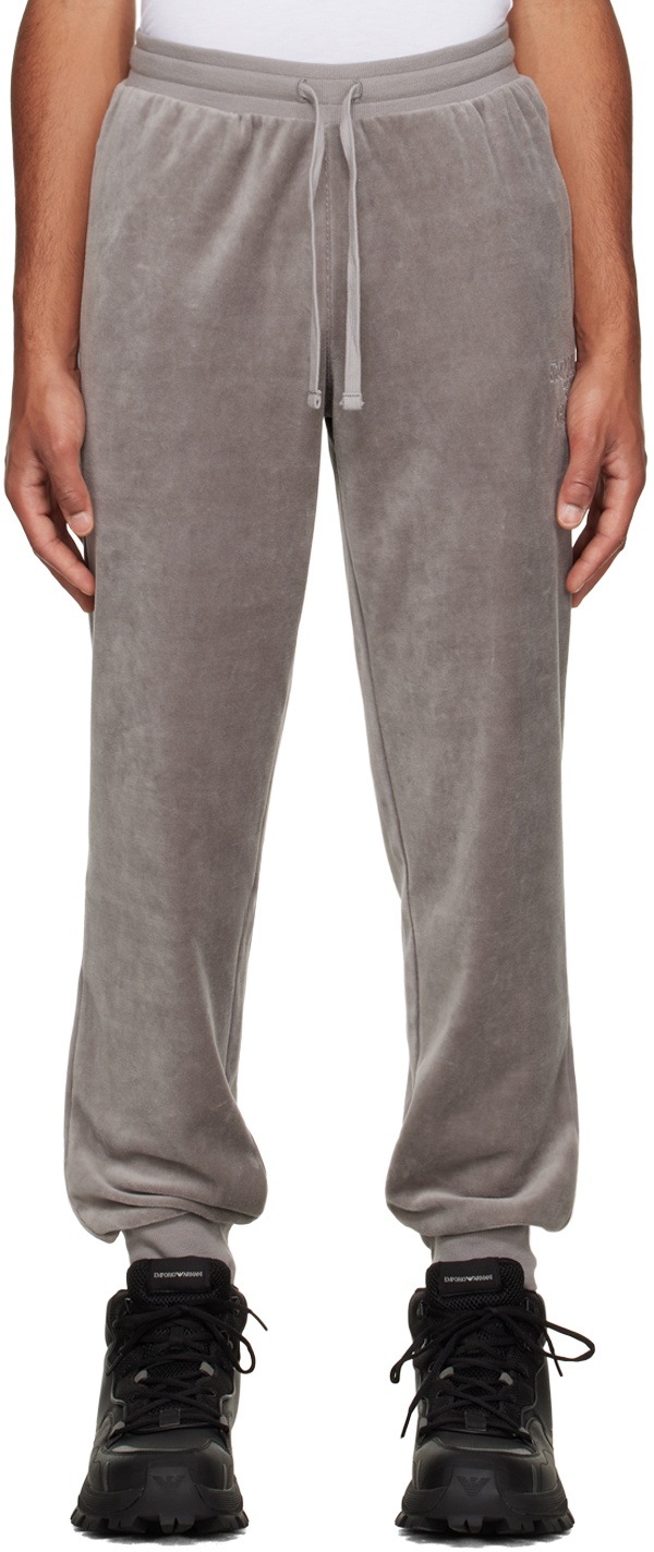 Photo: Emporio Armani Gray Embroidered Sweatpants
