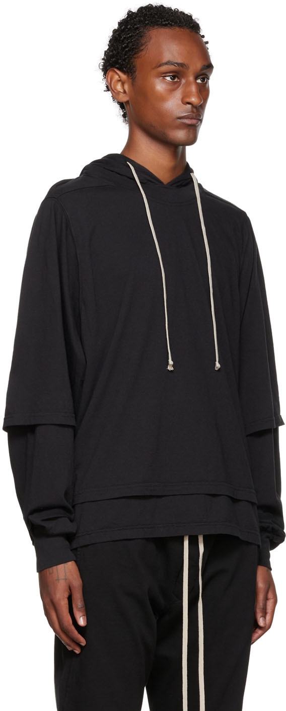 Rick Owens DRKSHDW Black Organic Cotton Hustler Hoodie