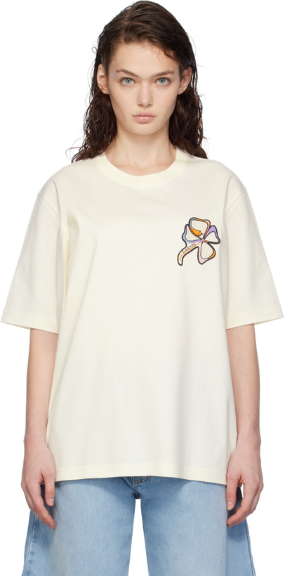 Photo: Lanvin White Clover Snake Patch T-shirt