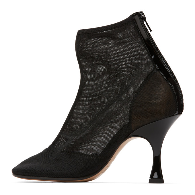 MM6 Maison Margiela Black Mesh Ankle Boot MM6 Maison Margiela