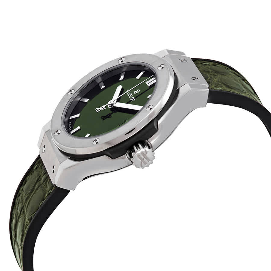 Hublot Classic Fusion Quartz Green Dial Ladies Watch 581.NX.8970.LR