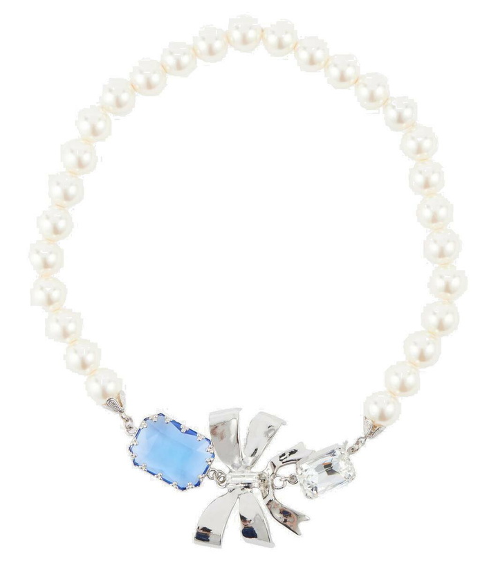 Photo: Alessandra Rich Embellished faux pearl necklace