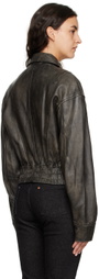 Han Kjobenhavn Black Cropped Leather Jacket