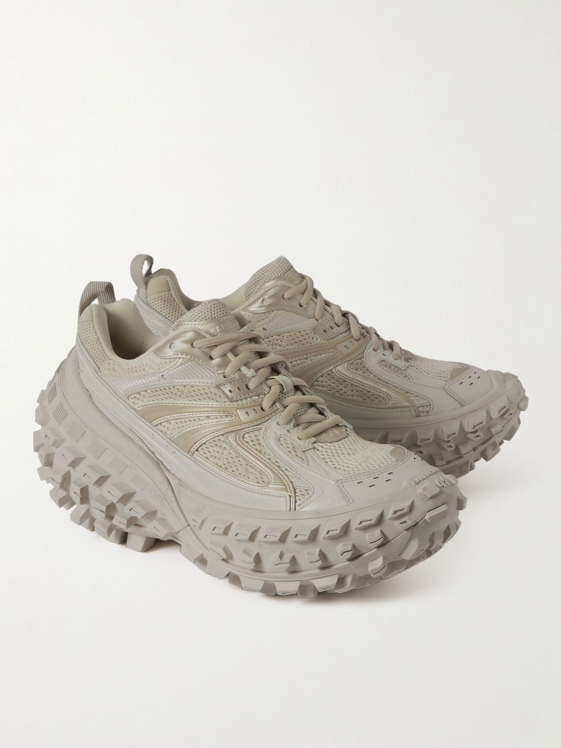 Balenciaga - Defender Mesh and Rubber Sneakers - Neutrals