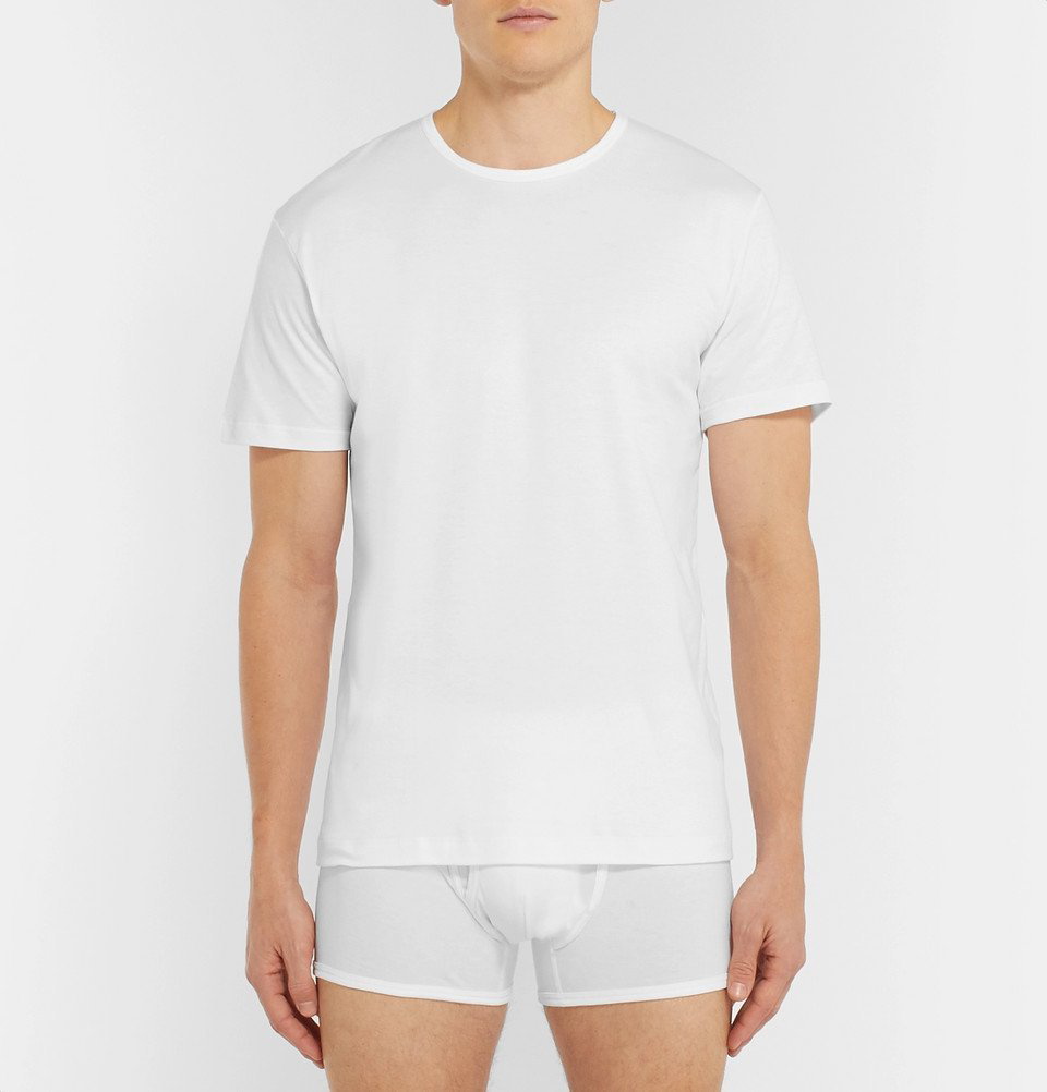 Sunspel - Slim-Fit Sea Island Cotton-Jersey T-Shirt - Men - White Sunspel