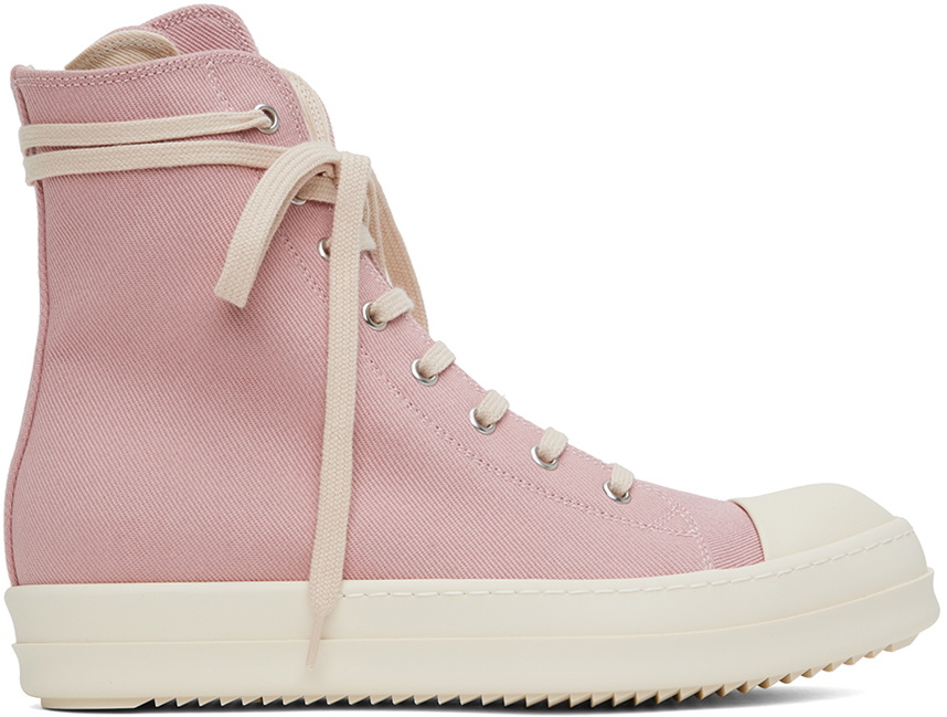 Rick Owens Drkshdw Pink Denim Sneakers Rick Owens Drkshdw