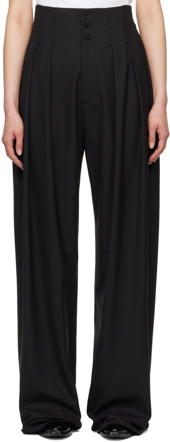 Aaron Esh Black Pleated Trousers