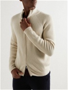 Loro Piana - Ribbed Baby Cashmere Zip-Up Sweater - Neutrals