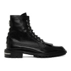Toga Virilis Black Leather Fringe Boots