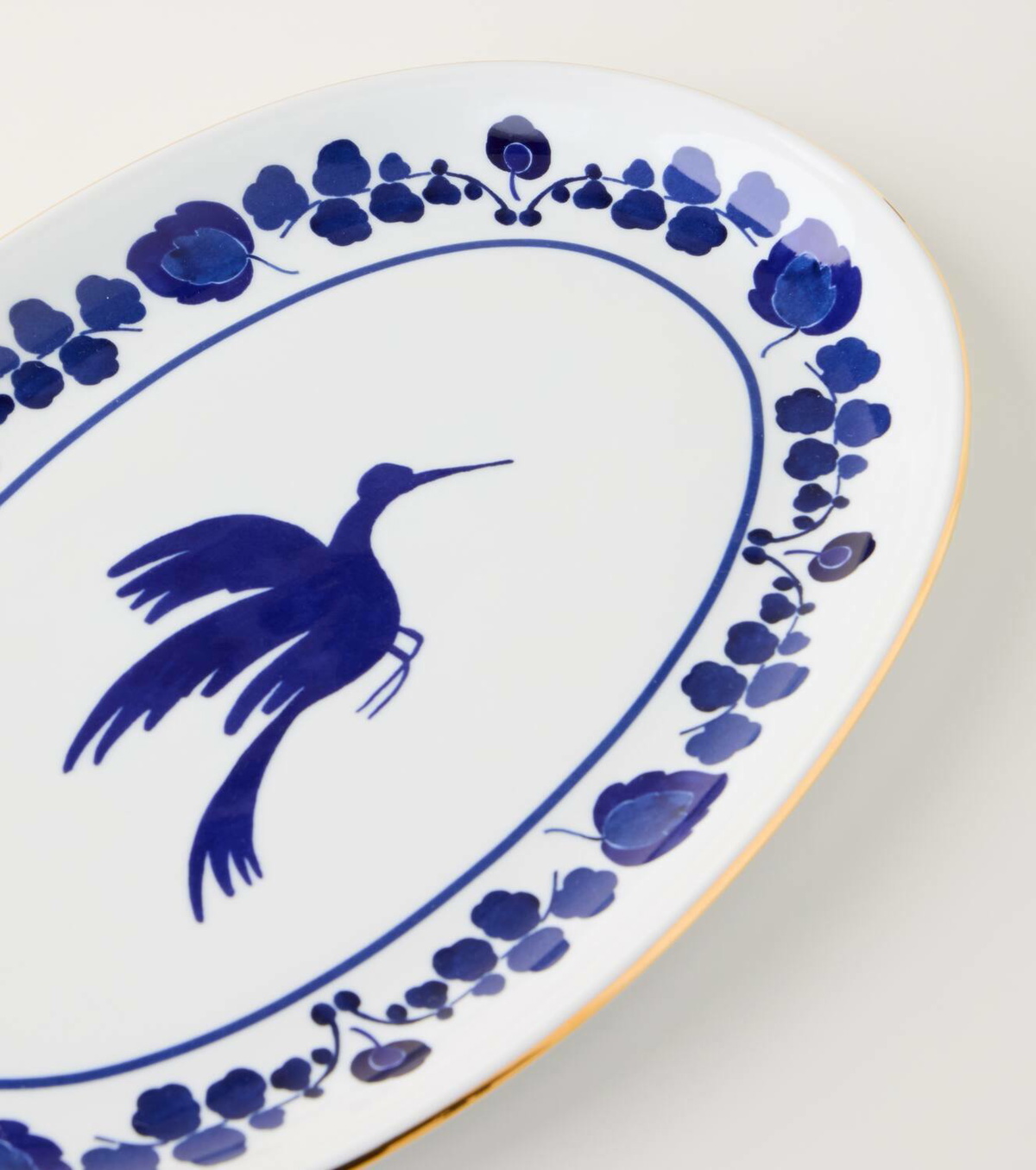 La DoubleJ Wildbird Blue porcelain platter