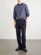 Lardini - Striped Wool and Cashmere-Blend Sweater - Blue