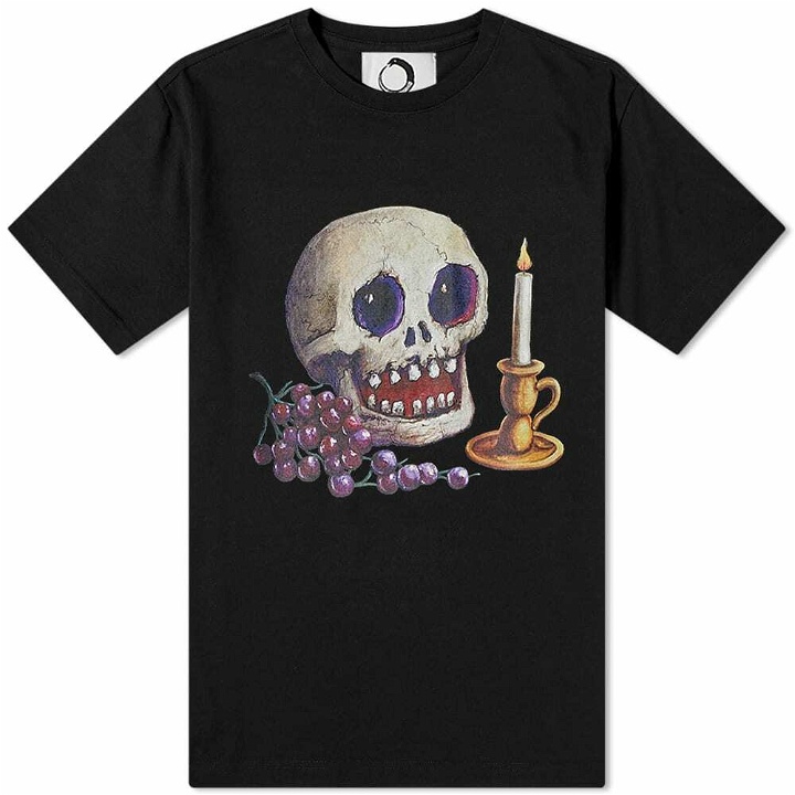 Photo: Endless Joy Men's Momento Mori Skull Print T-Shirt in Black