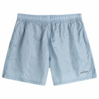 Stone Island Men's Water Reactive Faded Camo Swim Shorts in Dust Blue