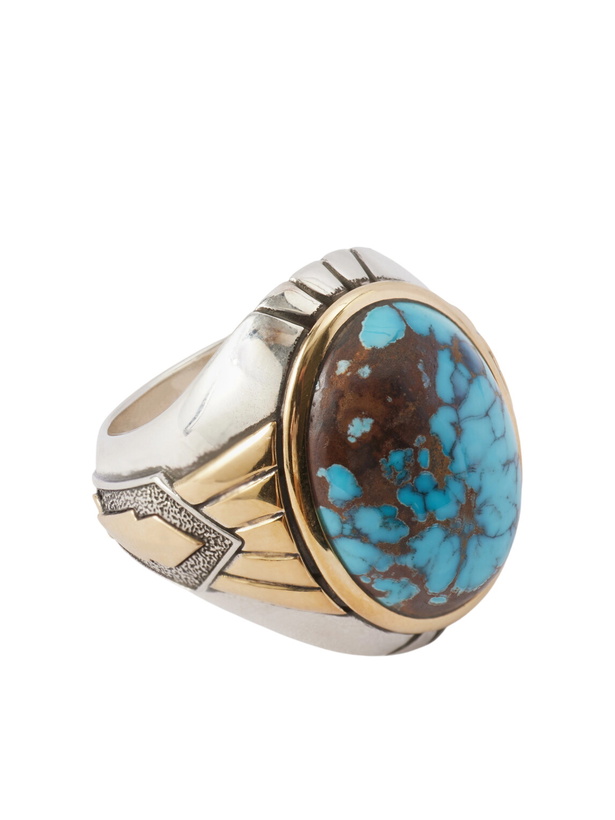Photo: Jacques Marie Mage - Bo-Jo-Ring Sterling Silver, 18-Karat Gold and Apache Turquoise Ring - Silver
