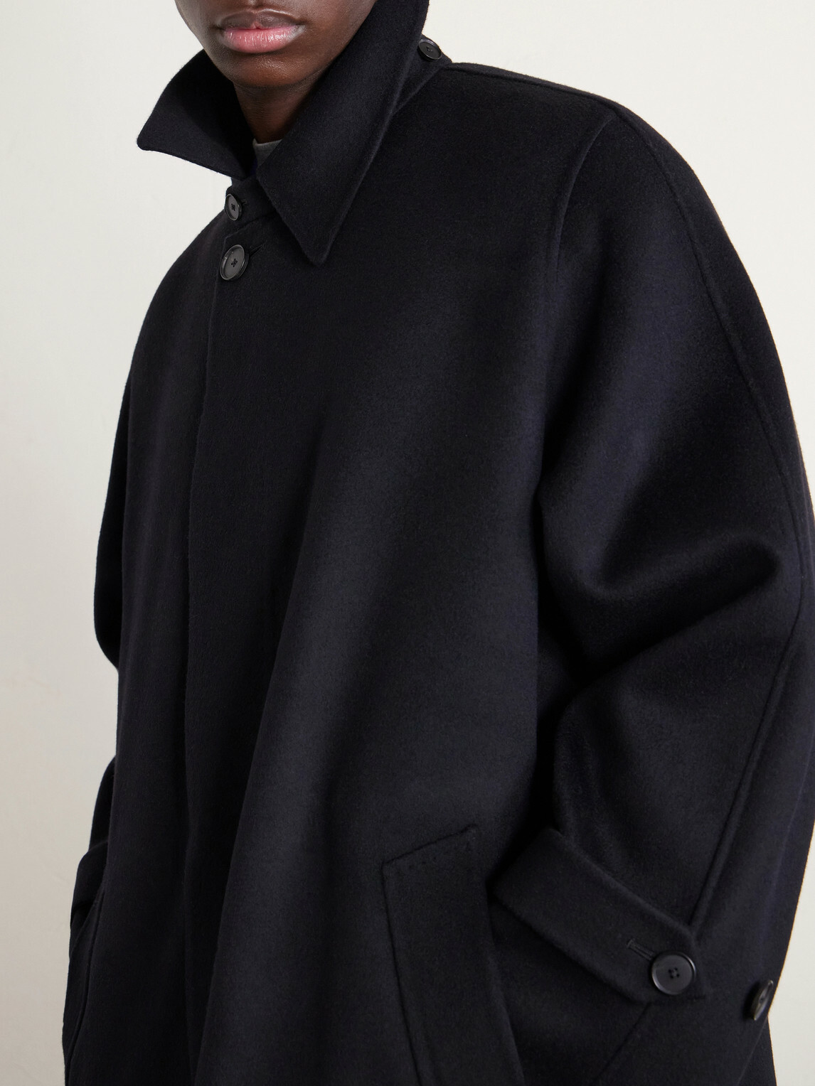 Auralee - Melton Wool Coat - Black Auralee