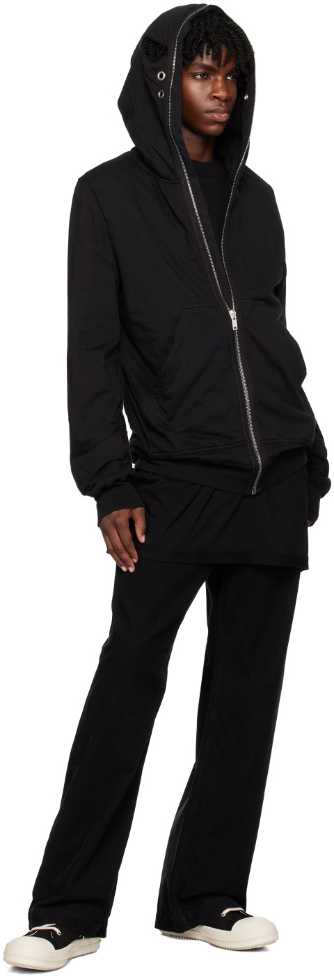 Rick Owens DRKSHDW Black Extended Zip Hoodie