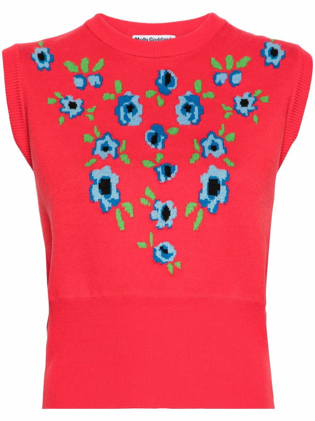 Photo: Molly Goddard Red Rosie Floral-Jacquard Cotton Vest