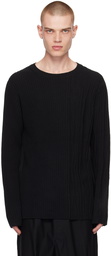 Yohji Yamamoto Black Plaited Sweater