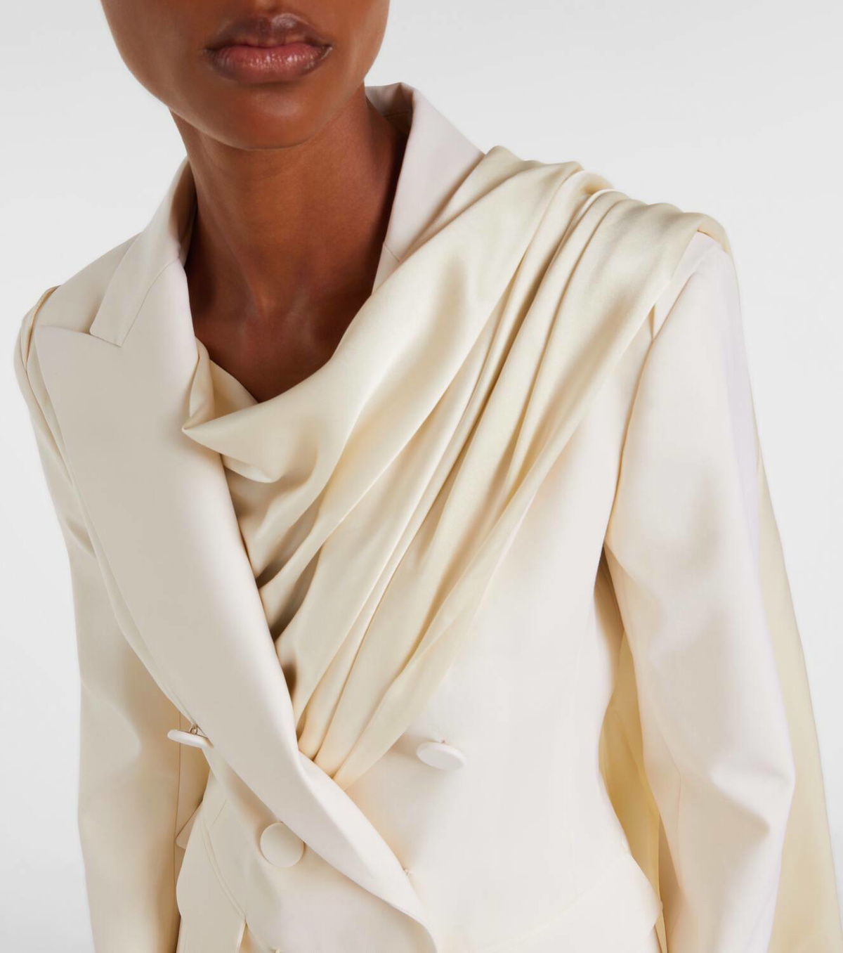 Nina Ricci Scarf-detail virgin wool gabardine blazer