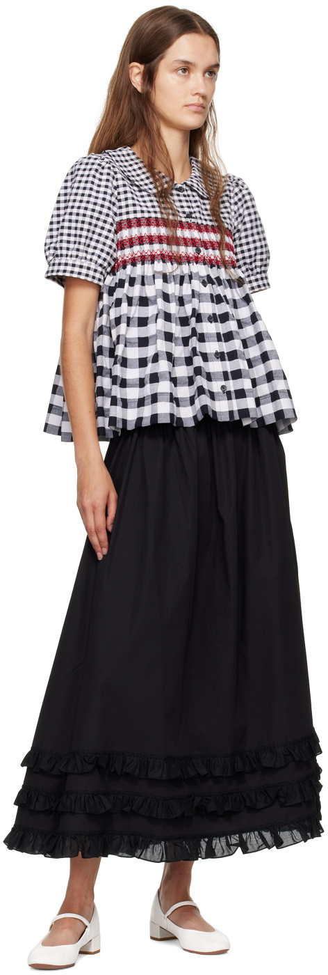 Molly Goddard Black Olive Midi Skirt