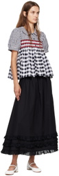 Molly Goddard Black Olive Midi Skirt