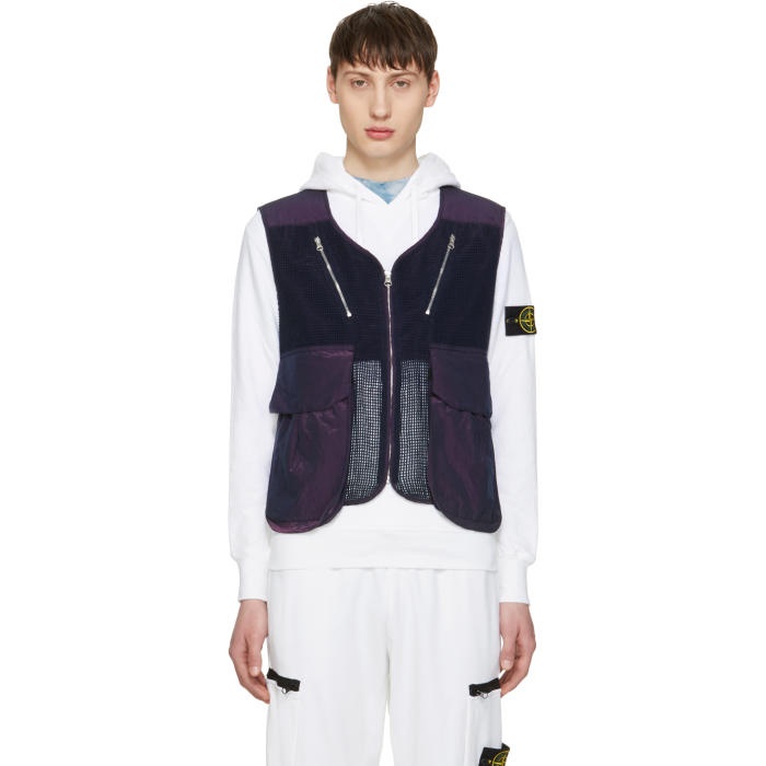 Photo: Stone Island Shadow Project Blue Zip-Up Vest