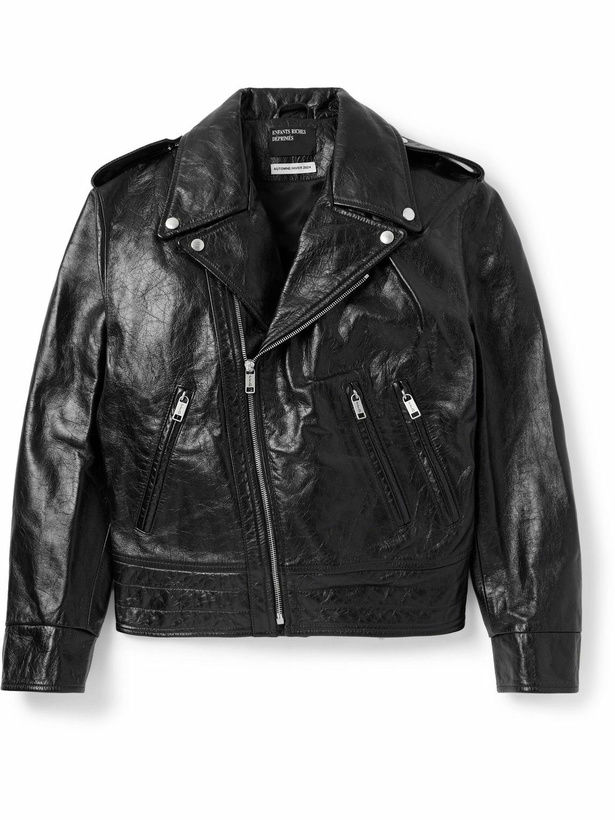 Photo: Enfants Riches Déprimés - Distressed Leather Biker Jacket - Black