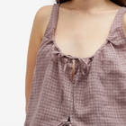 Deiji Studios Women's Open Linen Short Set in Musk Check