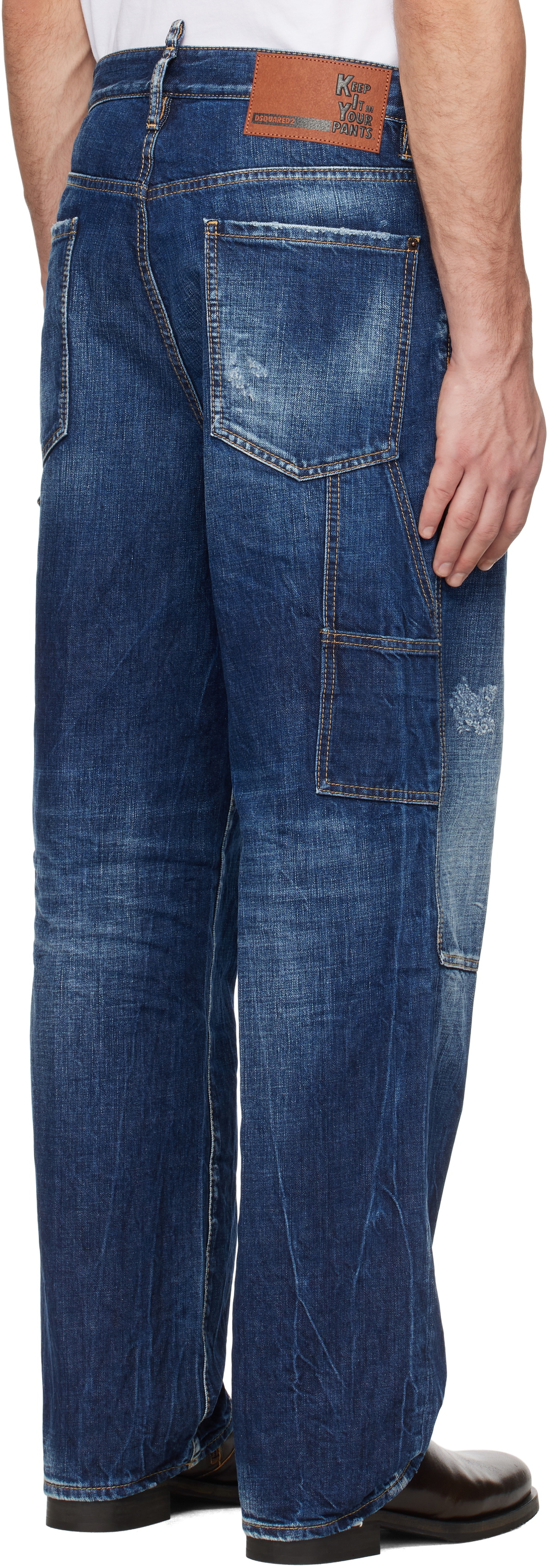 Dsquared2 Blue Dark Semplice Loose Carpenter Jeans Dsquared2