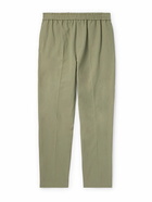 A.P.C. - Pieter Straight-Leg Pleated Cotton and Linen-Blend Trousers - Green