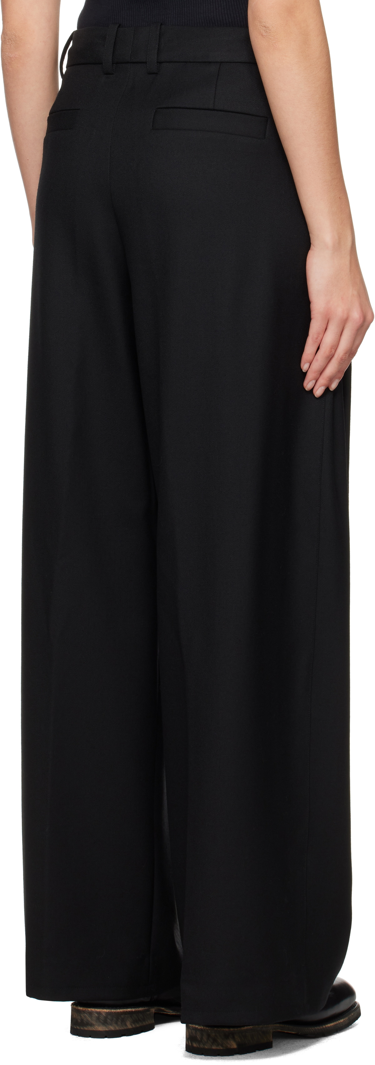 WOOYOUNGMI Black Wool Trousers
