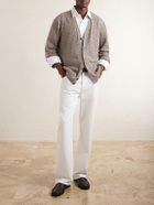 Loro Piana - Walnut Cable-Knit Virgin Wool, Cashmere and Silk-Blend Cardigan - Neutrals