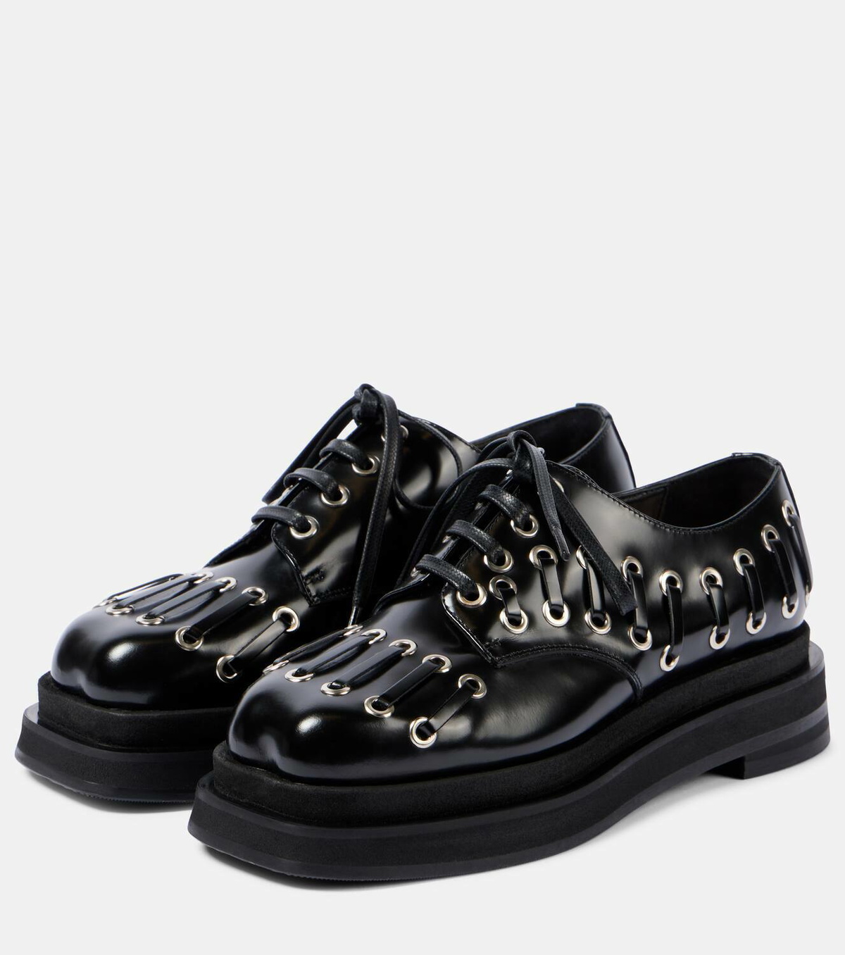 Simone Rocha Heart Toe leather platform brogues