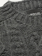 Howlin' - Super Cult Slim-Fit Cable-Knit Virgin Wool Sweater - Gray