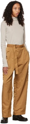 DEVEAUX NEW YORK Tan Cinch Belt Trousers
