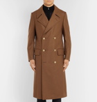 Dunhill - Slim-Fit Double-Breasted Stretch Wool and Cashmere-Blend Overcoat - Men - Brown