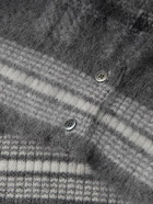 Thom Browne - Checked Mohair-Blend Cardigan - Gray