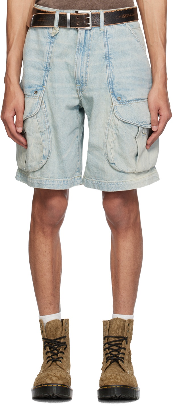 Photo: R13 Blue Pocket Denim Shorts