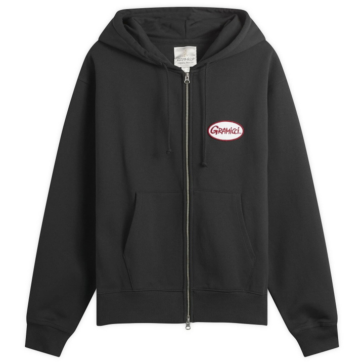Photo: Gramicci Men's Oval Patch Zip Hoodie in Vintage Black