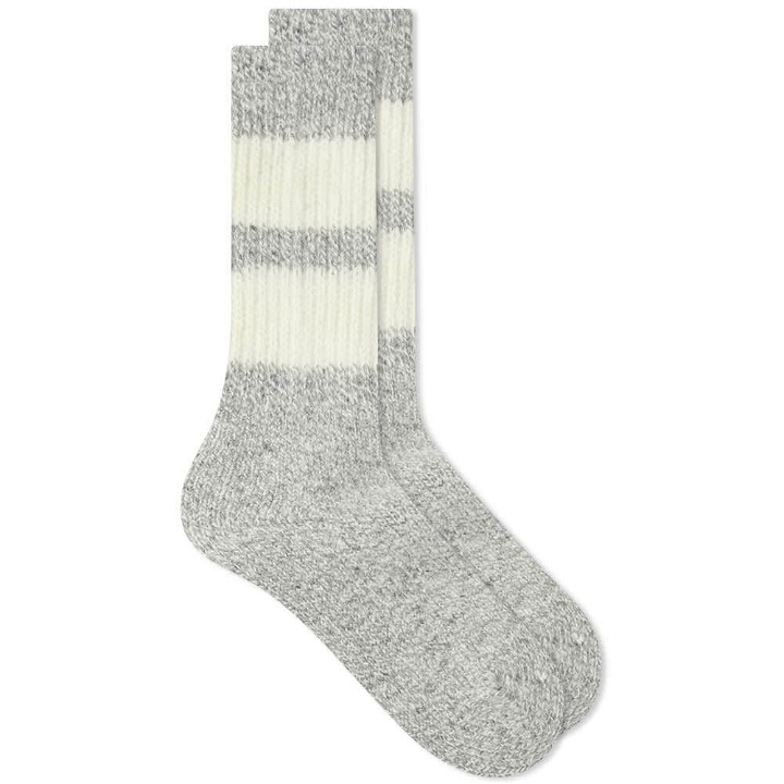 Photo: RoToTo Retro Winter Outdoor Sock in Grey/White
