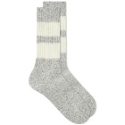 RoToTo Retro Winter Outdoor Sock in Grey/White
