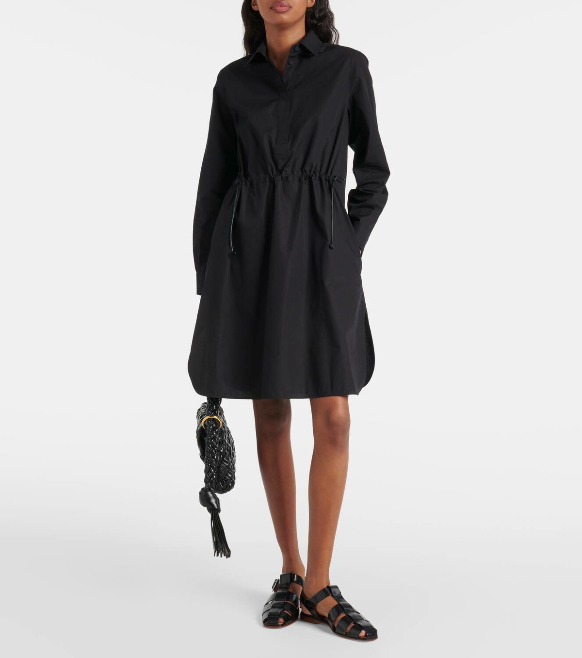 ワンピース Max Mara Balzac Shirt Dress In Stretch Poplin Cotton-poplin shirt dress, black | Weekend Max Mara