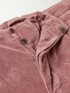 Incotex - Tapered Cotton-Blend Corduroy Trousers - Pink