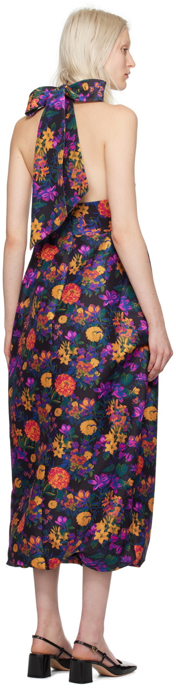 Kika Vargas Black Ivy Midi Dress