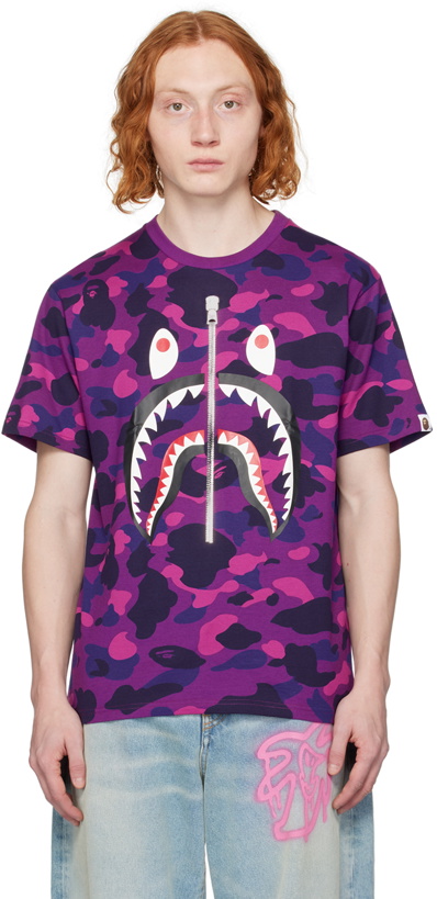 Photo: BAPE Purple Color Camo Shark T-Shirt