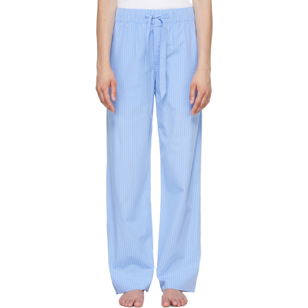 Tekla Blue Poplin Pyjama Pants