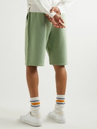 Thom Browne - Garment Dyed Wide-Leg Loopback Cotton-Jersey Shorts - Green