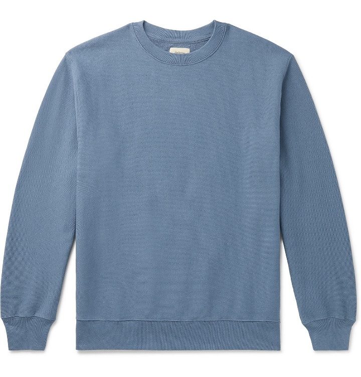Photo: Bellerose - Flake Fleece-Back Cotton-Jersey Sweatshirt - Blue
