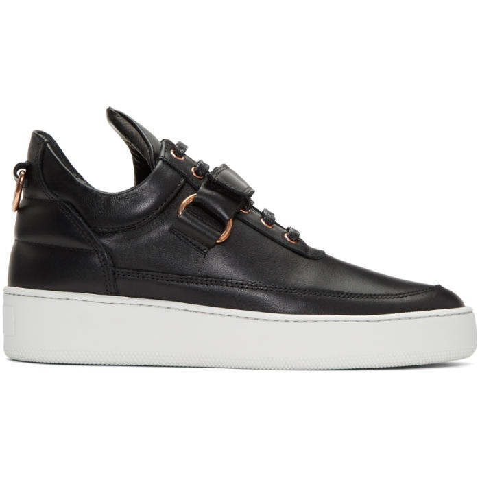 Photo: Filling Pieces Black Clasp Low Sneakers
