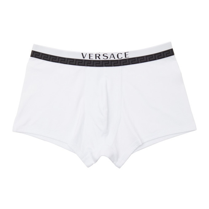 Photo: Versace Underwear White Logo Boxer Briefs